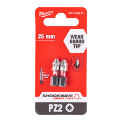 Bit de impact, Shockwave Impact Duty™, PZ2x25mm, 2 bucati, Milwaukee cod 4932430863, MILWAUKEE [2]
