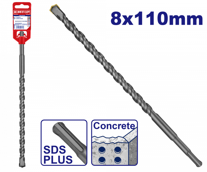 Burghiu pentru beton, 8x110mm, SDS plus, EMTOP [1]