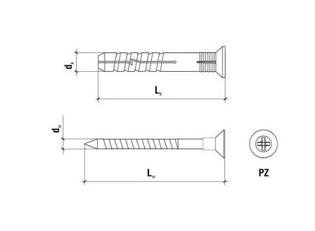 Diblu cui percutie 10x80 mm - 50 bucati/cutie - SM-10080, Klimas Wkret-met [27]