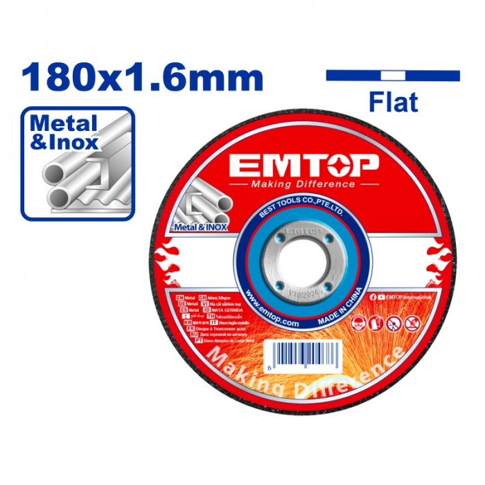 Disc abraziv 180mm x 1.6mm, EMTOP [1]