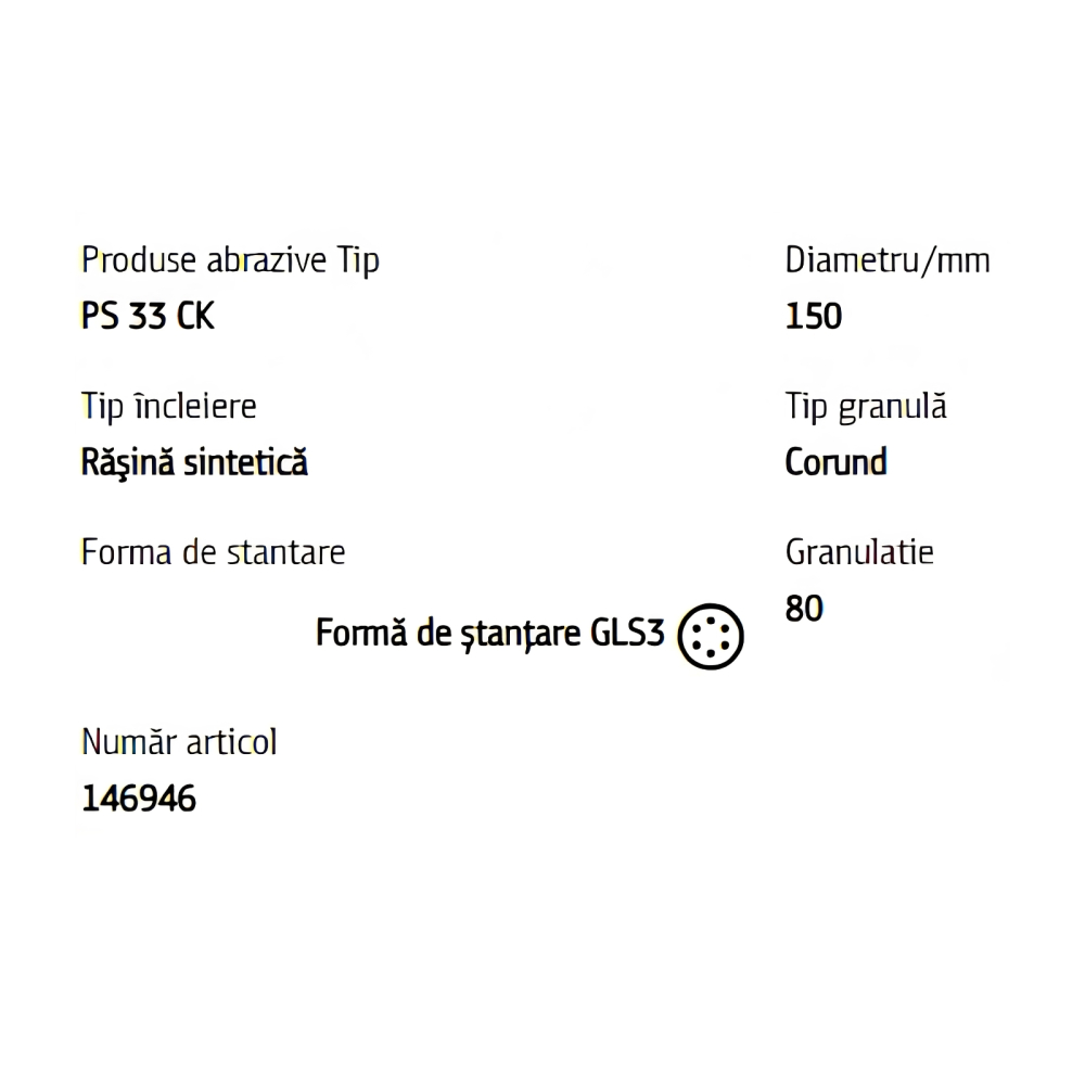 Disc abraziv pe suport de hartie, autofixare pentru vopsea / lac / chit / lemn, 150mm, granulatie 80, GLS3, PS 33 CK - Klingspor [4]