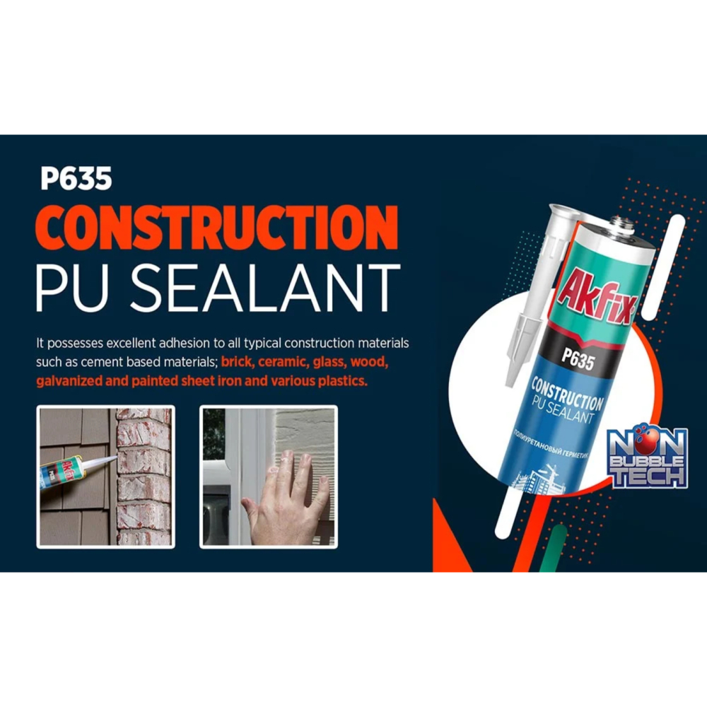 Etans poliuretanic pentru constructii P635, negru, 310 ml - Akfix [6]