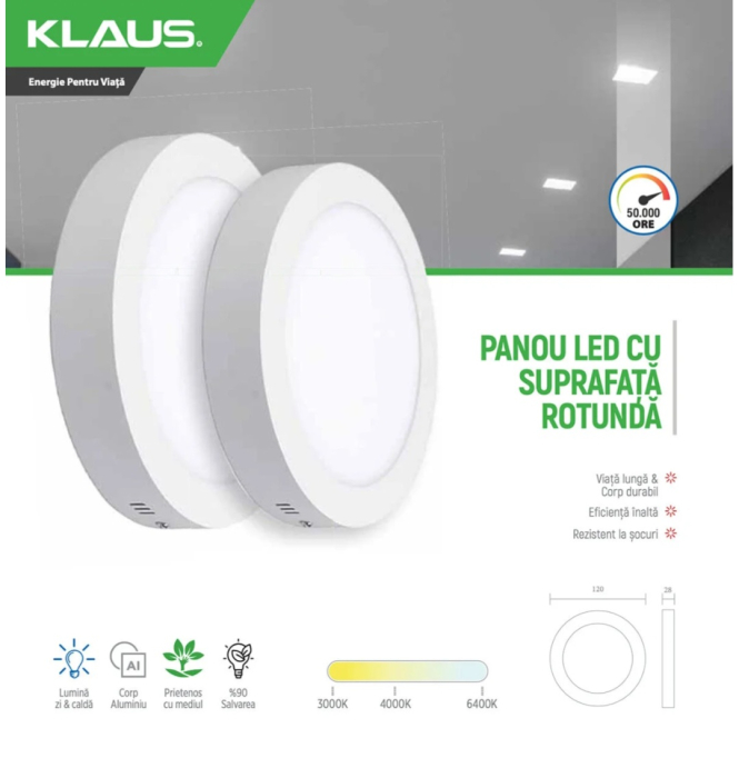 KLAUS PANOU LED ROTUND 18W 1450LM 6500K(30) [2]