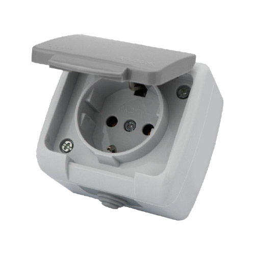 KLAUS PRIZA SHUCKO CULOARE ALBA IP54 CU CAPAC (10/120) [1]