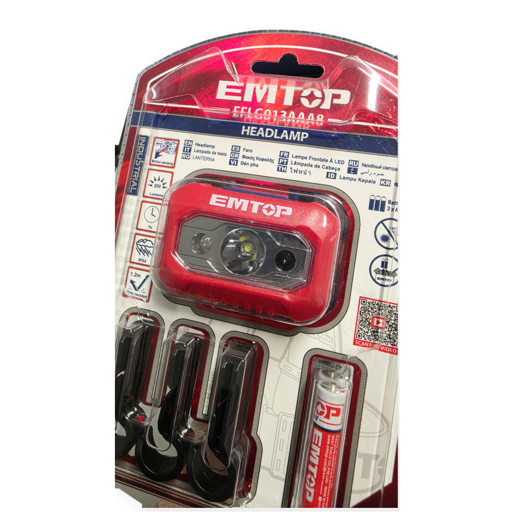 Lampa frontala LED cu baterii, senzor aprindere, rezistenta la ploaie, 200 lumeni - EMTOP [6]
