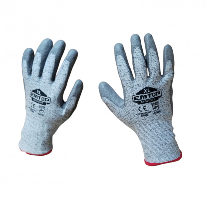 Manusi de protectie, PU+HPPE+Textil- rezistente la taiere - XL (industrial) [4]