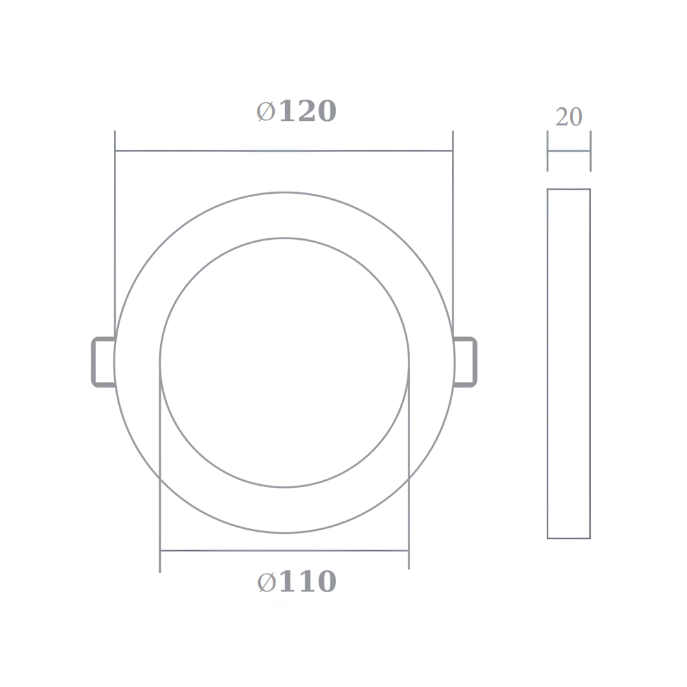 Panou LED rotund incastrat 6W, IP20, lumina rece 6500K, Ø120mm, KE35402K - Klaus [2]
