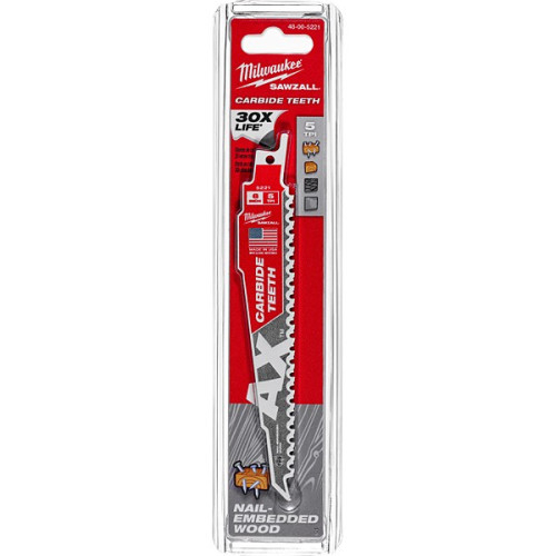 Panza sabie TCT AX, lemn cu cuie, 150mm, 5Tpi, 48005221 Milwaukee, MILWAUKEE [2]