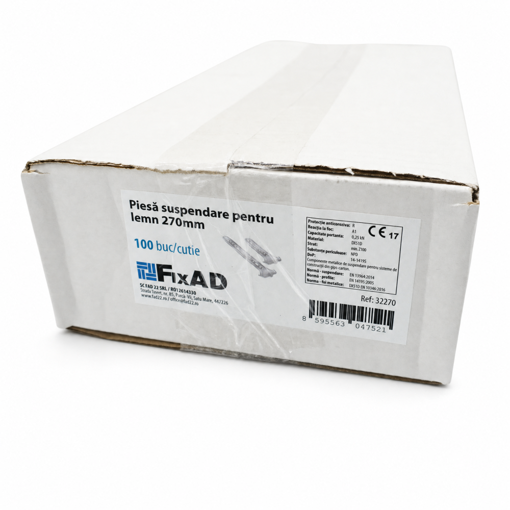 Piesa suspendare CD60 pentru lemn, 270mm lungime, 0.90 mm grosime - FixAD [6]