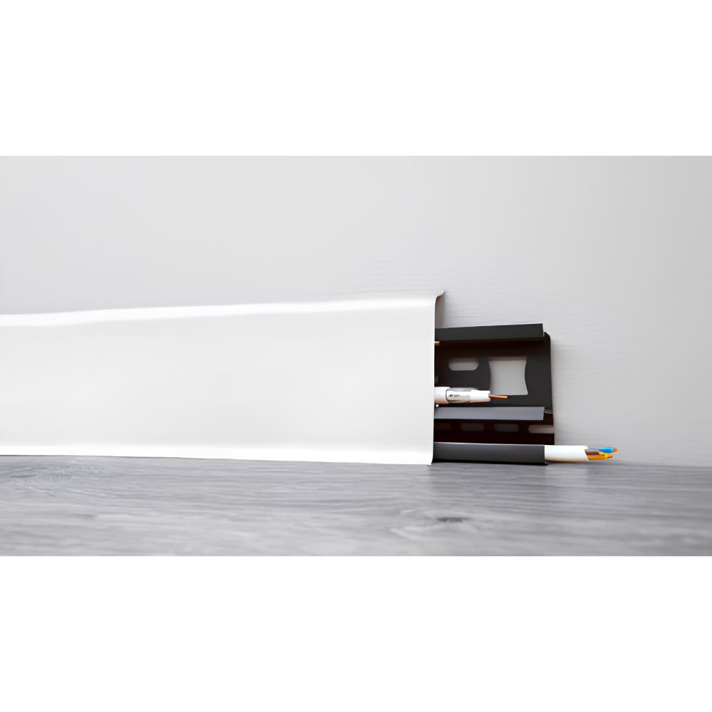 Plinta parchet, cu canal cablu, PVC, alb mat, INDO 70, 2500 mm - Arbition [3]