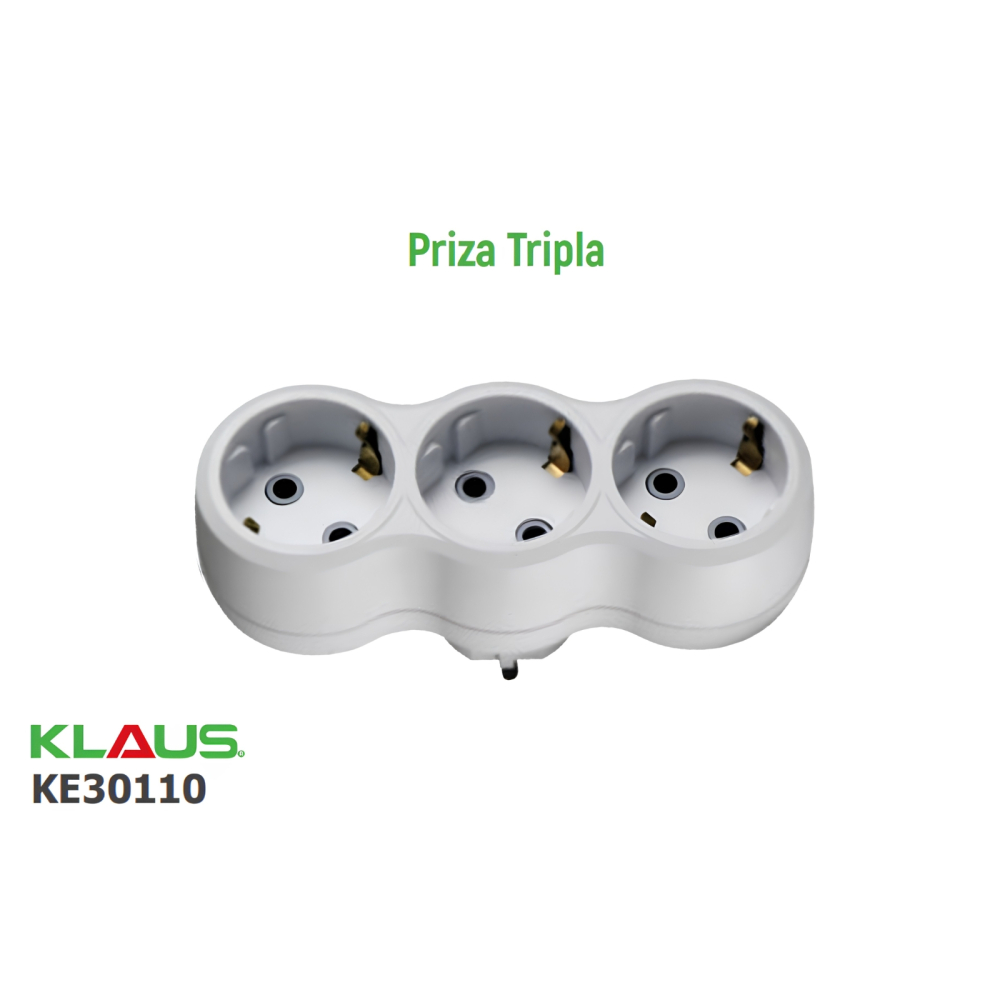 Priza impamantata tripla, dreptunghiulara, KE30110 - Klaus [2]