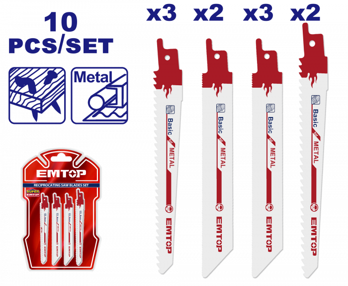 Set 10 lame pentru fierastrau pendular, pentru metal, EMTOP [1]