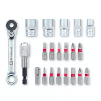 Set 21 chei tubulare si biti XS-CASE, suport biti cu schimbare rapida, adaptor clichet reversibil, cutie de depozitare, Einhell, 49118683, Einhell [2]