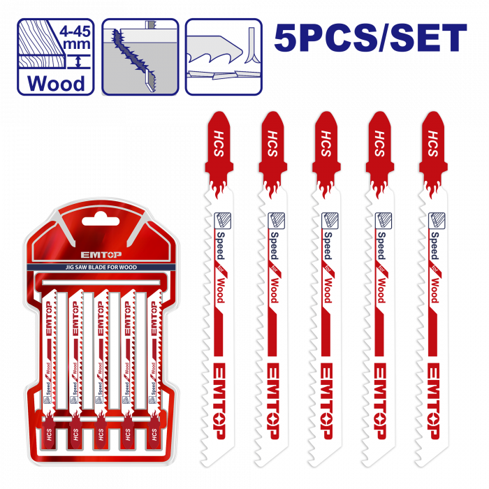 Set 5 lame pentru fiestrau pendular pentru lemn, 74mm, EMTOP [1]