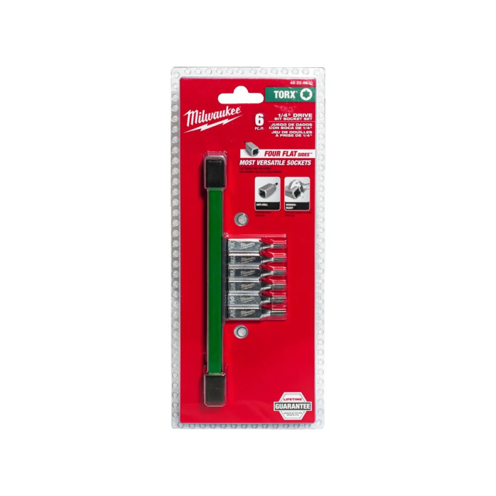 Set 6 chei tubulare cu bit direct in cap, prindere 1/4" TORX, T8, T10, T15, T20, T25, T27, Milwaukee, cod 4932480563, MILWAUKEE [3]