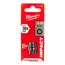 Set de 2 biti Shockwave TX25, 25 mm, Milwaukee, cod 4932430879, MILWAUKEE [2]