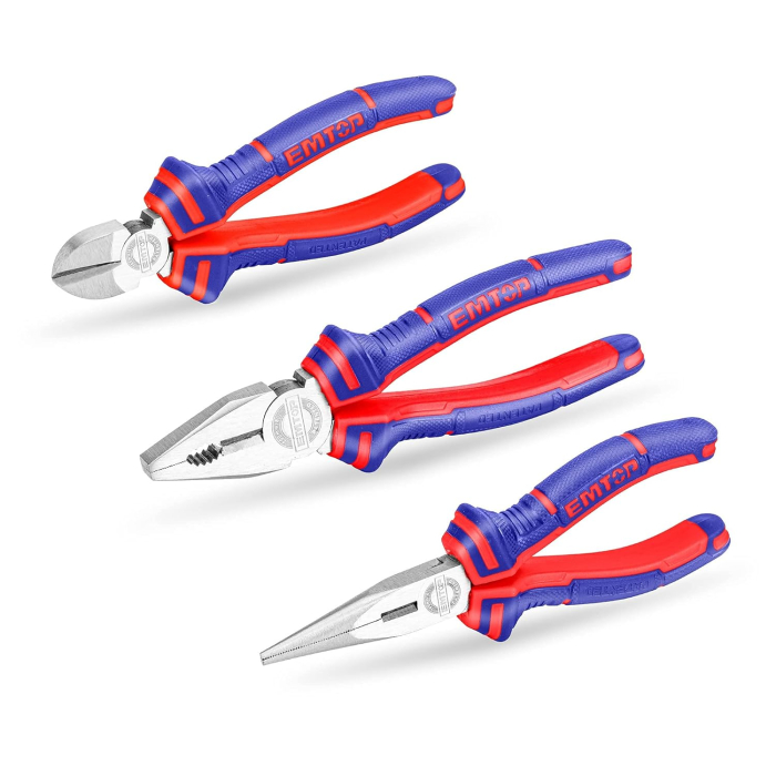 Set de 3 bucati de clesti - cleste patent 200mm, cleste taietor 160mm si cleste cu varf ascutit 160mm, EMTOP [4]