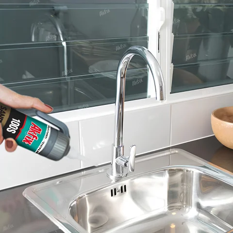 Silicon sanitar alb 100S, 280ml - Akfix [2]