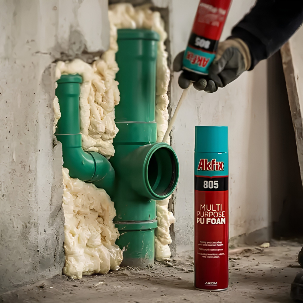Spuma poliuretanica montaj Akfix 805 750ml cu pai - izolare si fixare profesionala [8]