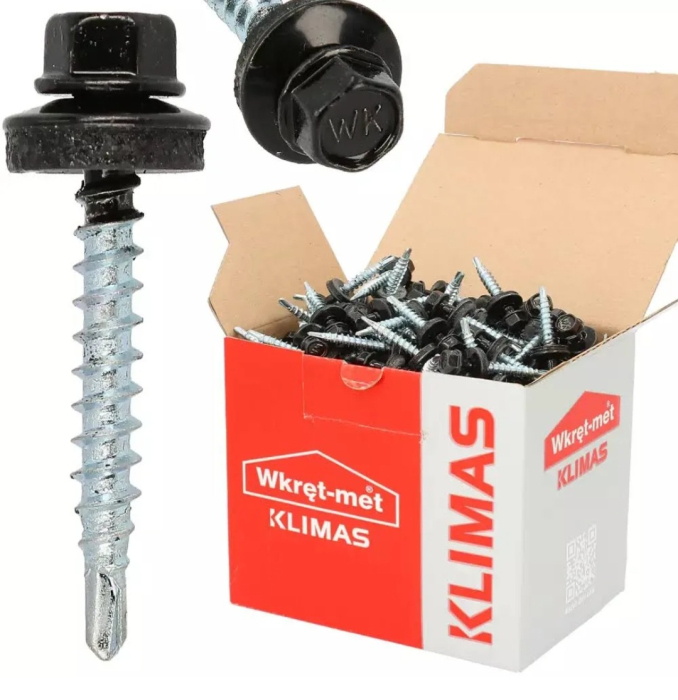 Surub autoforant pentru fixarea tablelor de otel pe suport de lemn, 4,8x35mm, RAL9005 - WFD-48035-9005, Wrek-met KLIMAS [5]