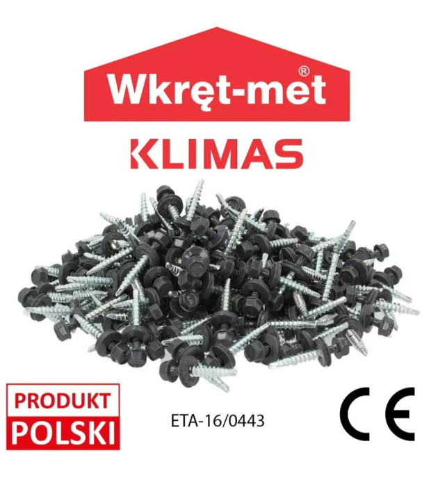 Surub autoforant pentru fixarea tablelor de otel pe suport de lemn, 4,8x35mm, RAL9005 - WFD-48035-9005, Wrek-met KLIMAS [9]