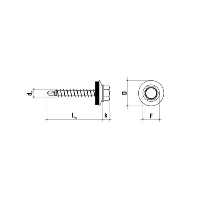 Surub autoforant pentru fixarea tablelor de otel pe suport de lemn, 4,8x35mm, RAL9005 - WFD-48035-9005, Wrek-met KLIMAS [7]