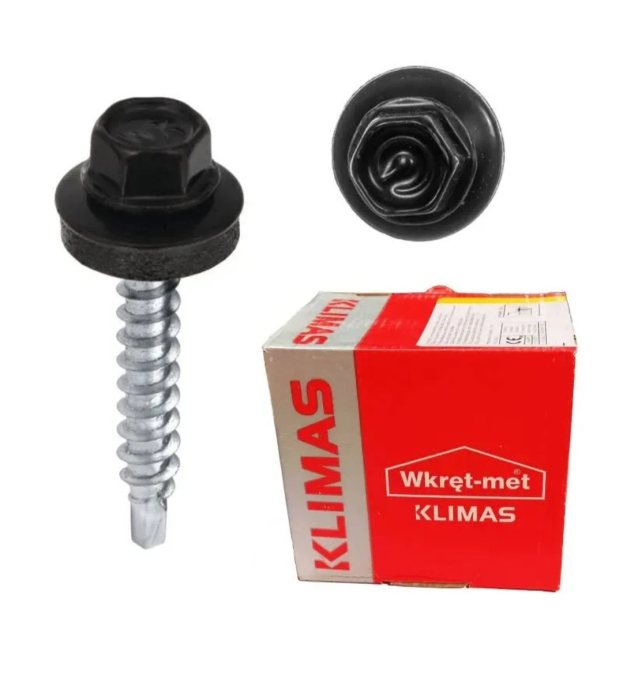 Surub autoforant pentru fixarea tablelor de otel pe suport de lemn, 4,8x35mm, RAL9005 - WFD-48035-9005, Wrek-met KLIMAS [3]