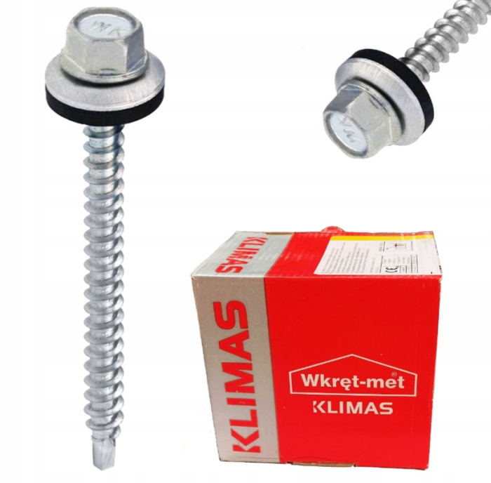 Surub autoforant pentru tabla, pe suport de lemn, 4.8x70mm, ZINC - 200 buc/cutie - WFDOC-48070, Wrek-met KLIMAS [2]