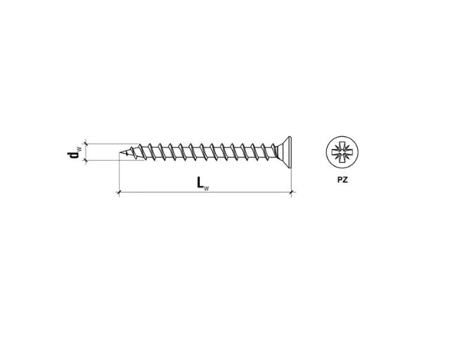 Surub cu cap inecat pentru placi OSB 5x100, 200 bucati/cutie, KMH-50100, Wrek-met KLIMAS [4]