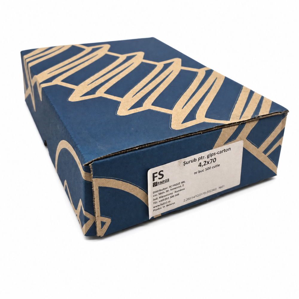 Surub gips-carton pentru metal, TN 4.2x70mm, 500 buc/cutie - FixAD [7]