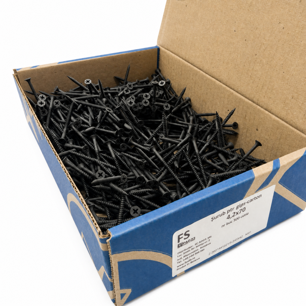 Surub gips-carton pentru metal, TN 4.2x70mm, 500 buc/cutie - FixAD [8]