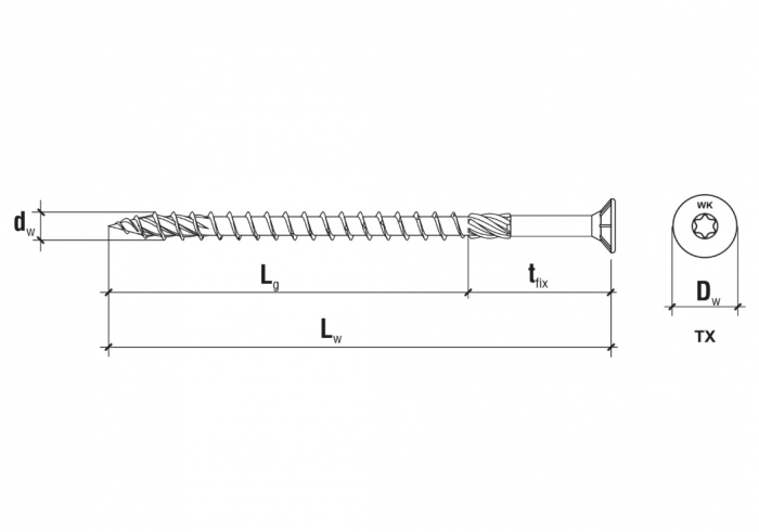 Surub pentru lemn TORX 4x40mm - KMWHT-40040(400), Wrek-met KLIMAS [5]