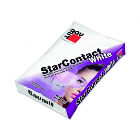 Adezivi - Adeziv alb si masa de spaclu pentru placi termoizolante Baumit StarContact White, 25KG 2100000000210