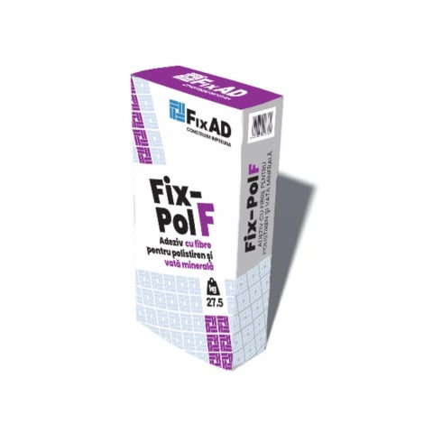 Adezivi - Adeziv cu fibre pentru polistiren si vata minerala Fix-PolF, gri, 27.5 kg - FixAD