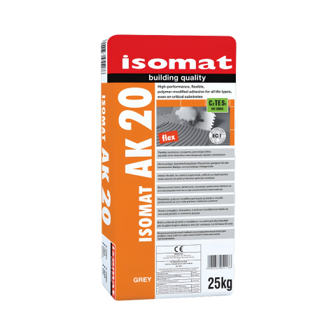 Materiale de constructii - Adeziv flexibil pentru toate tipurile de placi ISOMAT AK 20, gri, interior/exterior, 25 Kg