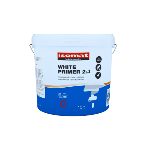 Amorsa - Amorsa alba pentru interior White Primer 2 in 1, interior, alb, 15L - Isomat