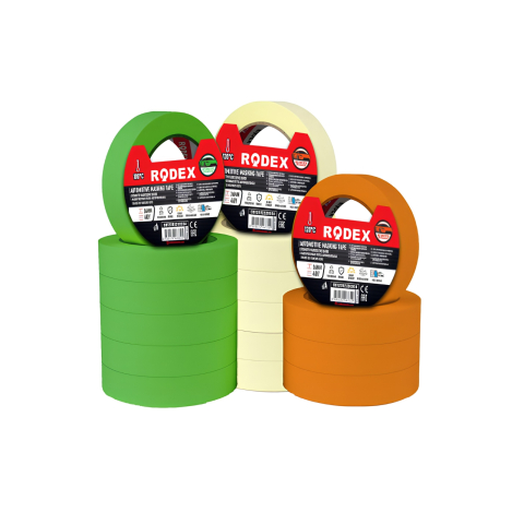 Banda de mascare auto 48mm, 40 yard / 36.6 m, portocalie, rezistenta pana la 120 grade, BNMA4840YO - Rodex [1]