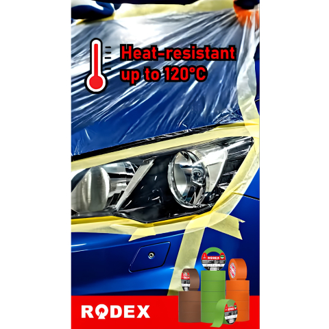 Banda de mascare auto 48mm, 40 yard / 36.6 m, verde, rezistenta pana la 120 grade, BNMA4840YG - Rodex [3]
