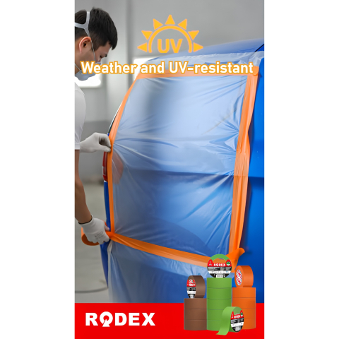 Banda de mascare auto 48mm, 40 yard / 36.6 m, verde, rezistenta pana la 120 grade, BNMA4840YG - Rodex [1]