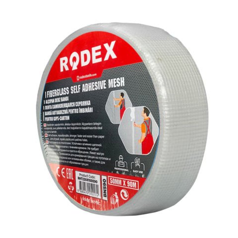 Banda imbinare Rigips, fibra sticla, autoadeziva, 50mm x 20m - Rodex [2]