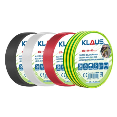 Banda izolatoare electrica, galben-verde, grosime 0.15mm, lungime 9.14m, KLAUS [1]