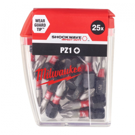 Biti - Bit de impact, Shockwave Impact Duty™, PZ1x25mm - 25 buc (4932430861), MILWAUKEE
