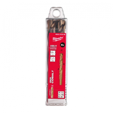 Burghie - Burghie pentru metal HSS Cobalt, DIN338, Ø11.0mm, 5 bucăți, (4932373356), MILWAUKEE