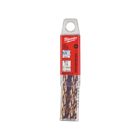 Scule electrice, unelte si accesorii - Burghie pentru metal HSS Cobalt, DIN338, Ø7.0mm, 5 bucăți, (4932373348), MILWAUKEE