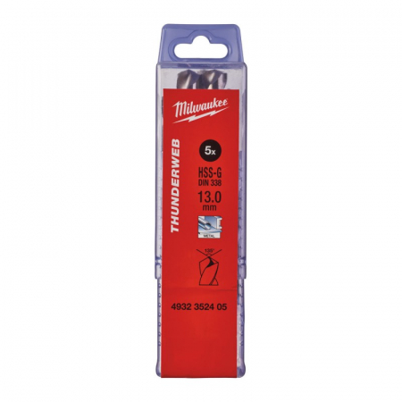 Burghie - Burghie pentru metal THUNDERWEB, rectificate, Ø13.0mm, 5 buc (4932352405), MILWAUKEE