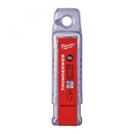 Accesorii si consumabile - Burghie pentru metal THUNDERWEB, rectificate, Ø2.5mm, 10buc (4932352380), MILWAUKEE