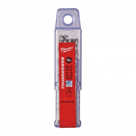 Accesorii si consumabile - Burghie pentru metal THUNDERWEB, rectificate, Ø3.2mm, 10buc (4932352382), MILWAUKEE