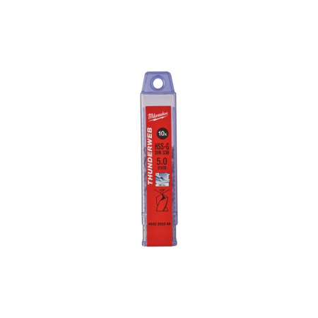 Scule electrice, unelte si accesorii - Burghie pentru metal THUNDERWEB, rectificate, Ø5.0mm, 10 buc (4932352388), MILWAUKEE