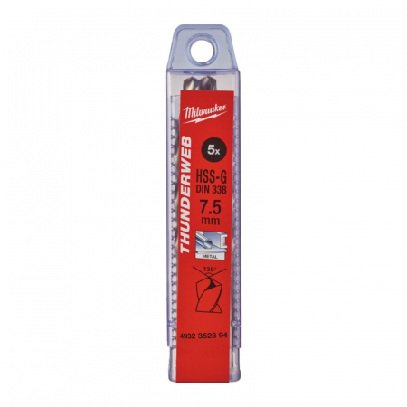 Burghie - Burghie pentru metal THUNDERWEB, rectificate, Ø7.5mm, 5 buc (4932352394), MILWAUKEE
