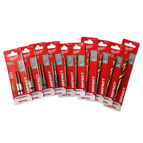 Burghiu Metal Milwaukee Shockwave HSS-G TiN 10 mm, Prindere Hexagonală 1/4", Vârf 135°, Cod 48894723 [2]